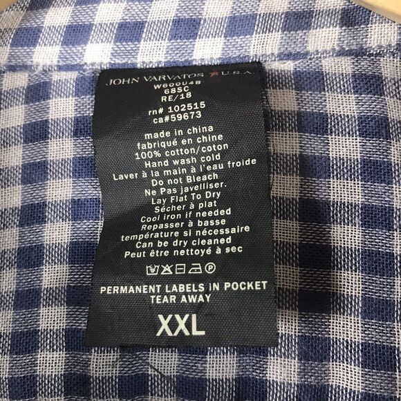 John Varvatos Star USA Plaid Reversible Regular Fit Shirt Blue Topaz Sz XXL $188 - Picture 4 of 7